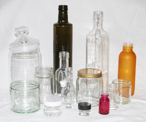 Clear glass bottles